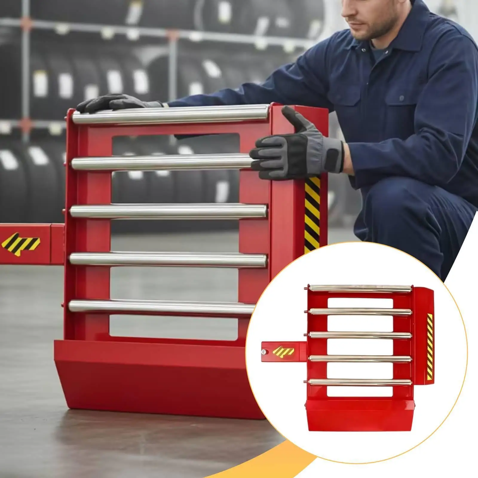 Heavy Duty Tire Changer Base Steel Rolling Plate Support Stand Board Auxiliary Accessory for Auto Shop Tire Fitting