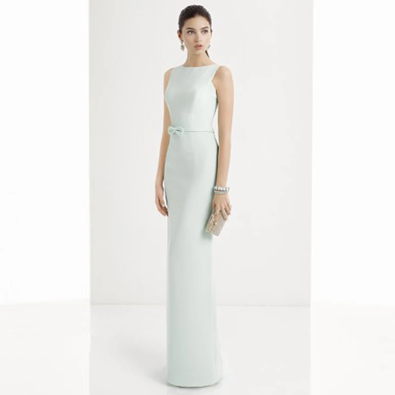 Robe De Soirée en Satin bleu, élégante, avec ceinture et nœud, style sirène, avec des appliques en dentelle, fendue dans le dos, pour Cocktail, modèle 2023