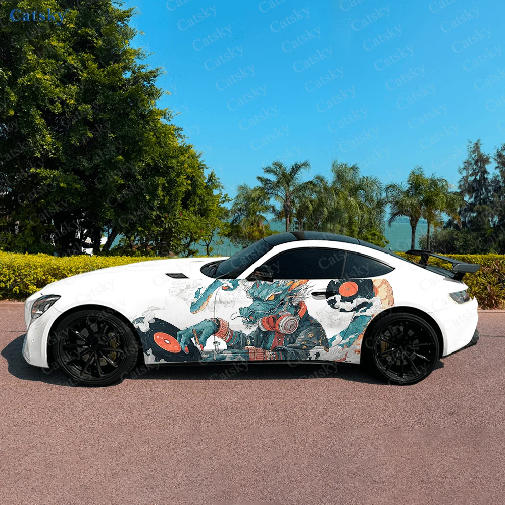 DJ Dragon Trend Unique Car Vinyl Wraps Decal Self-adhesive PVC Sticker Suitable for Trucks SUV Decoration Auto Accessories Gift