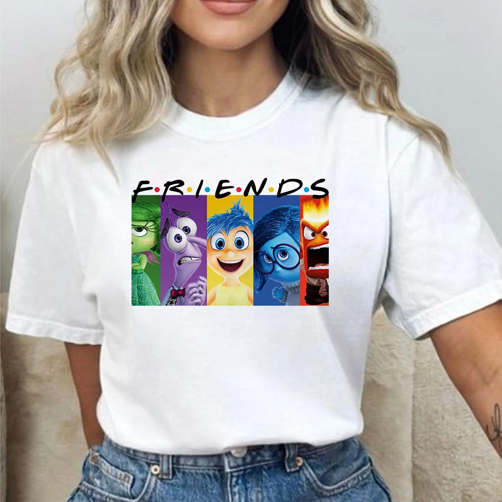 

Fashion T Shirt Disney Inside Out Print Women Man Funny Cartoon Casual Cotton O-neck Short Sleeves T-shirt Summer Female Shirt