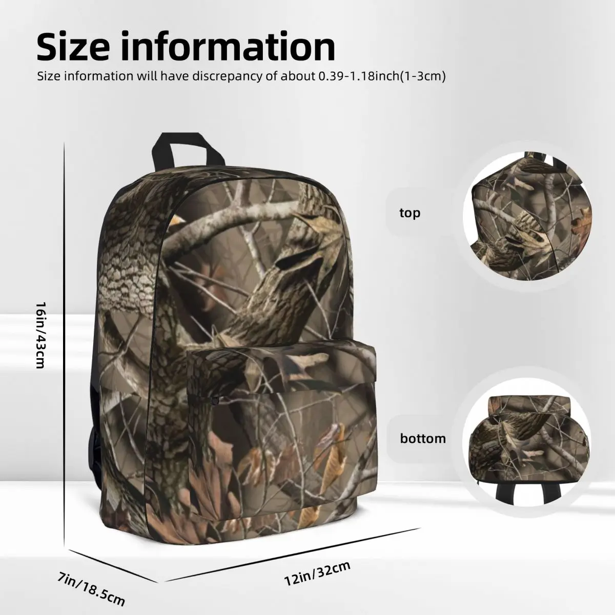 Real Tree Camouflage Backpacks Student Book bag Shoulder Bag Laptop Rucksack Casual Travel Rucksack Children School Bag