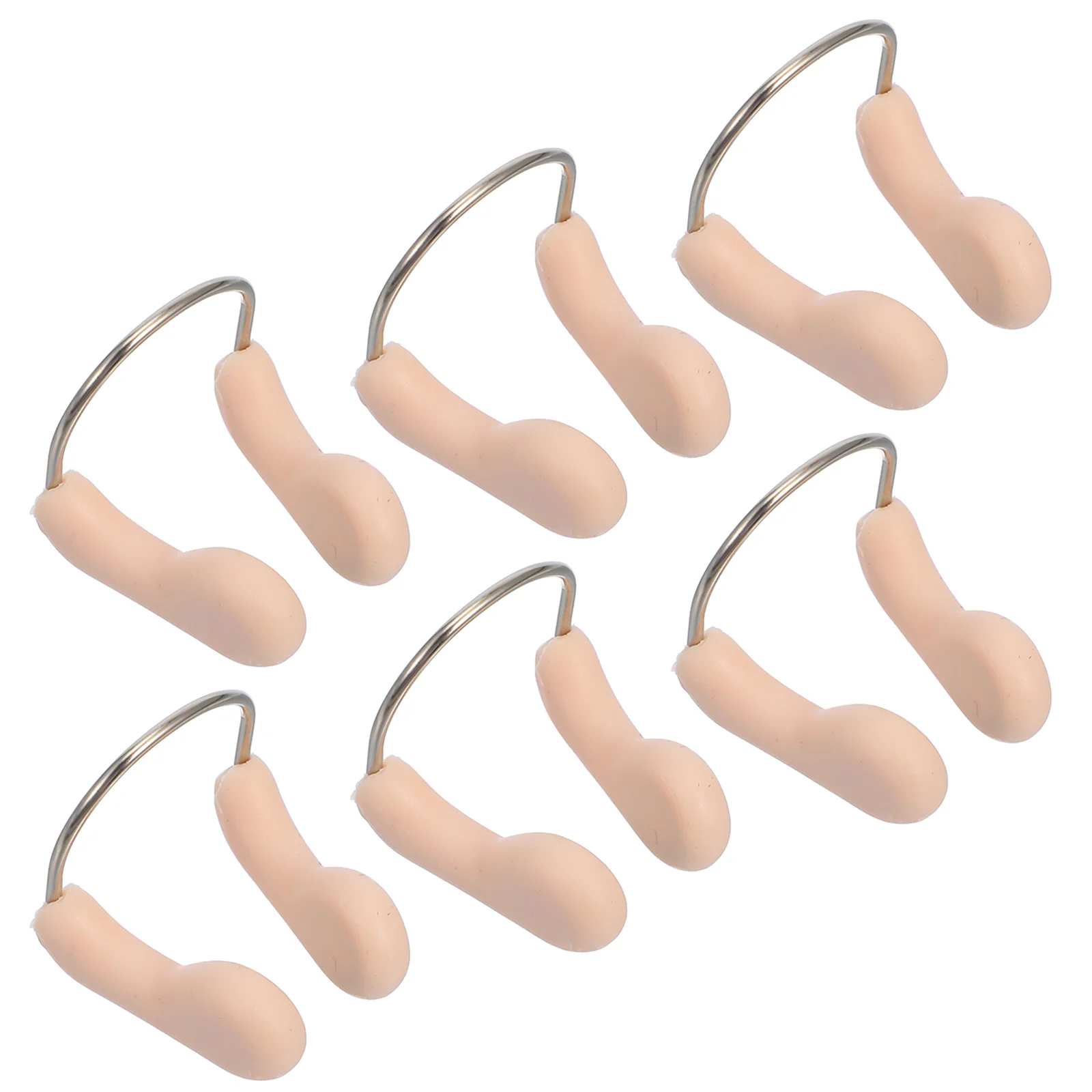 6PCS Waterproof Nose Clip Anti choking Silicone Soft Silicone Nose Clip Reusable Fleshcolor Pool Diving