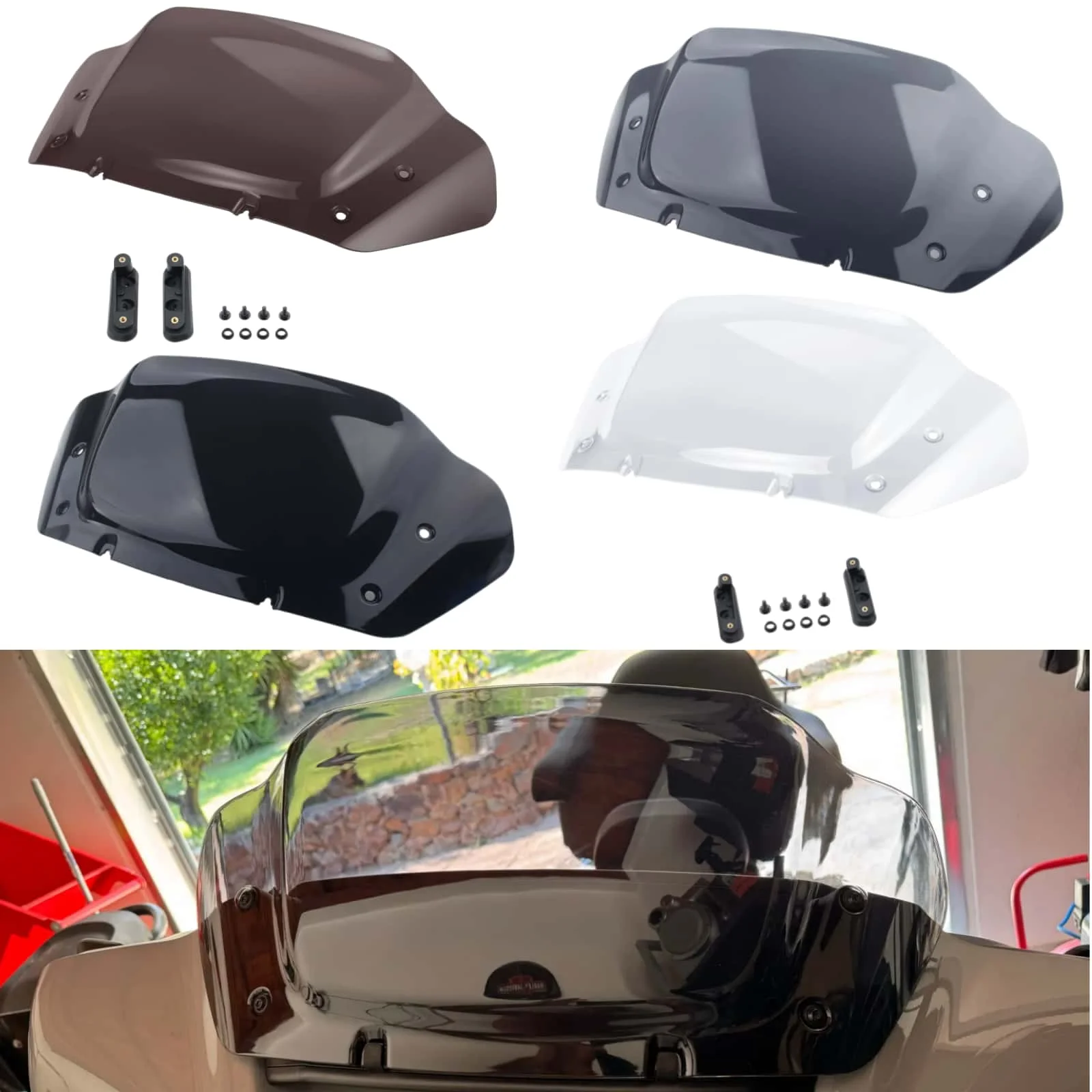 

Accessories Moto Front Upper Fairing Windshield Splitter Deflector Windscreen For Harley Street Glide FLHX/I CVO FLHXSE 2023-24