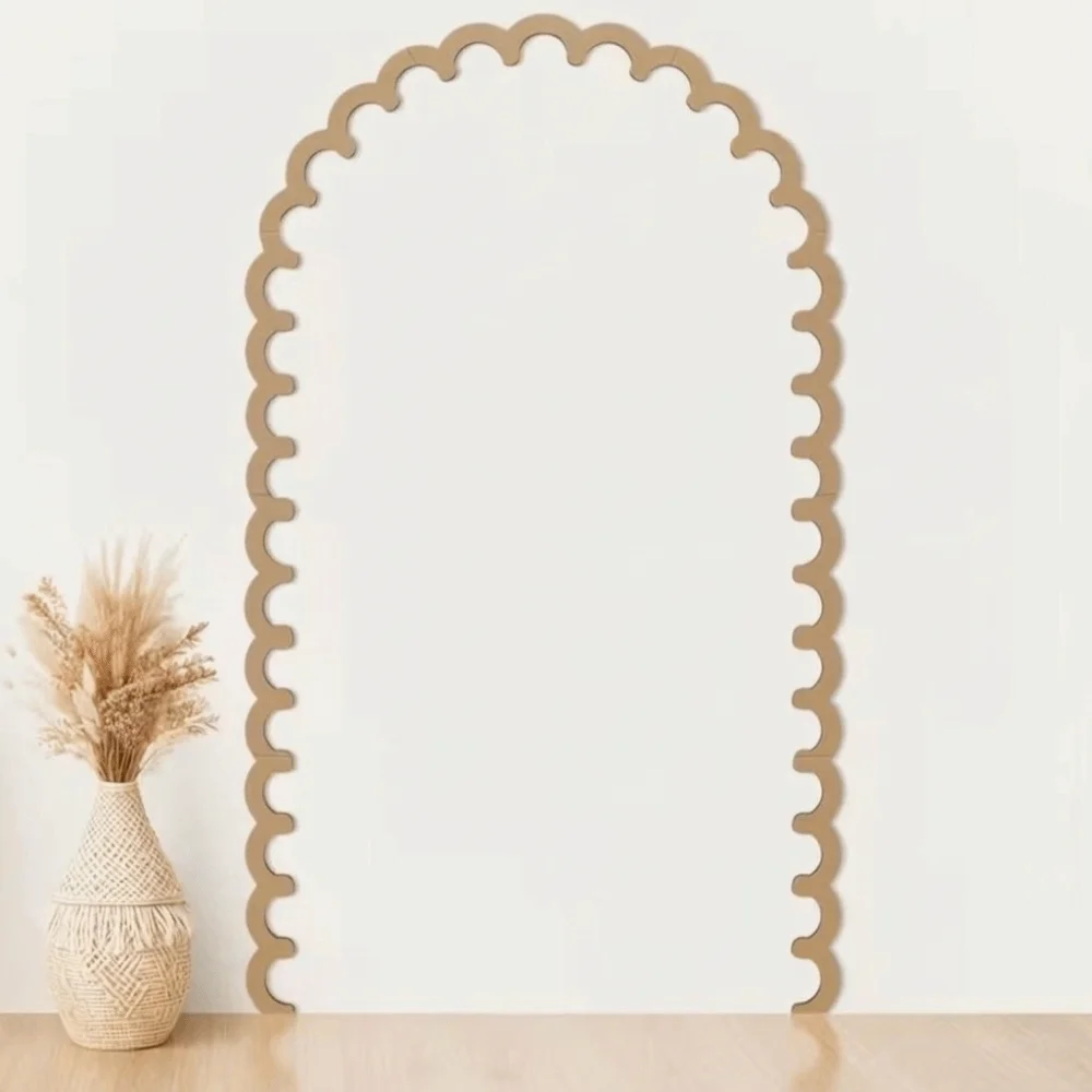 9/10Pcs Modern Super Large Wall Arch Decor Shaped DIY Wall Decor Wood Arch Trim Creative Easy To Install Wood Arch Frame Bedroom