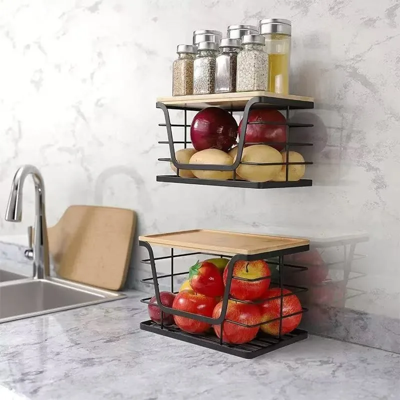 Bamboo Top Cover Storage Rack Desktop Storage Household Garbage Bag Towel Storage Rack Multi-purpose Wall Mounted Kitchen Tools