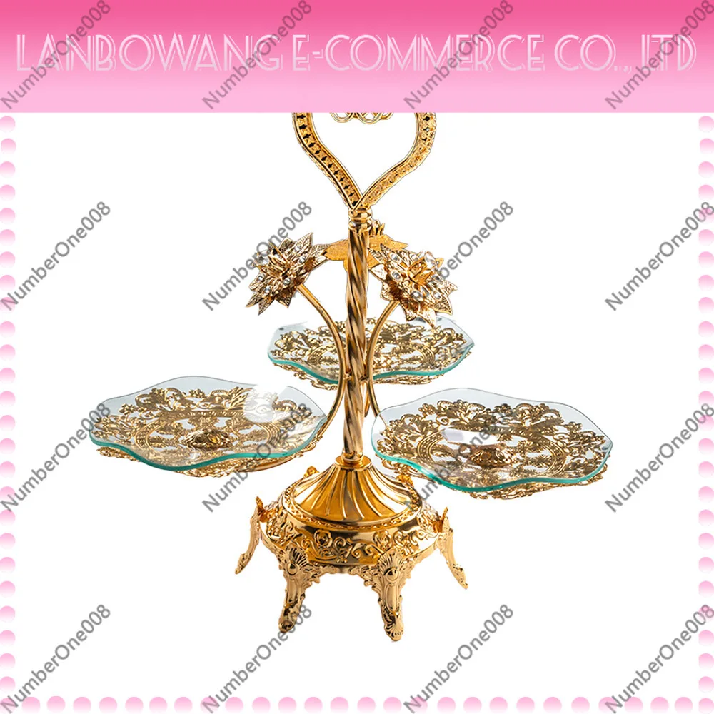 Light Luxury 3-Piece Glass Fruit Bowl Set Home Living Room Coffee Table European Style Serving Dish