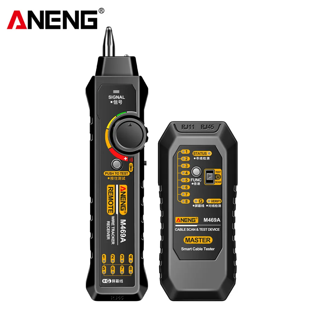 ANENG M469A Network Cable Tracker RJ45 RJ11 Networking Analyzer Multi LAN Cable Tester Finder with Flashlight for Network Repair