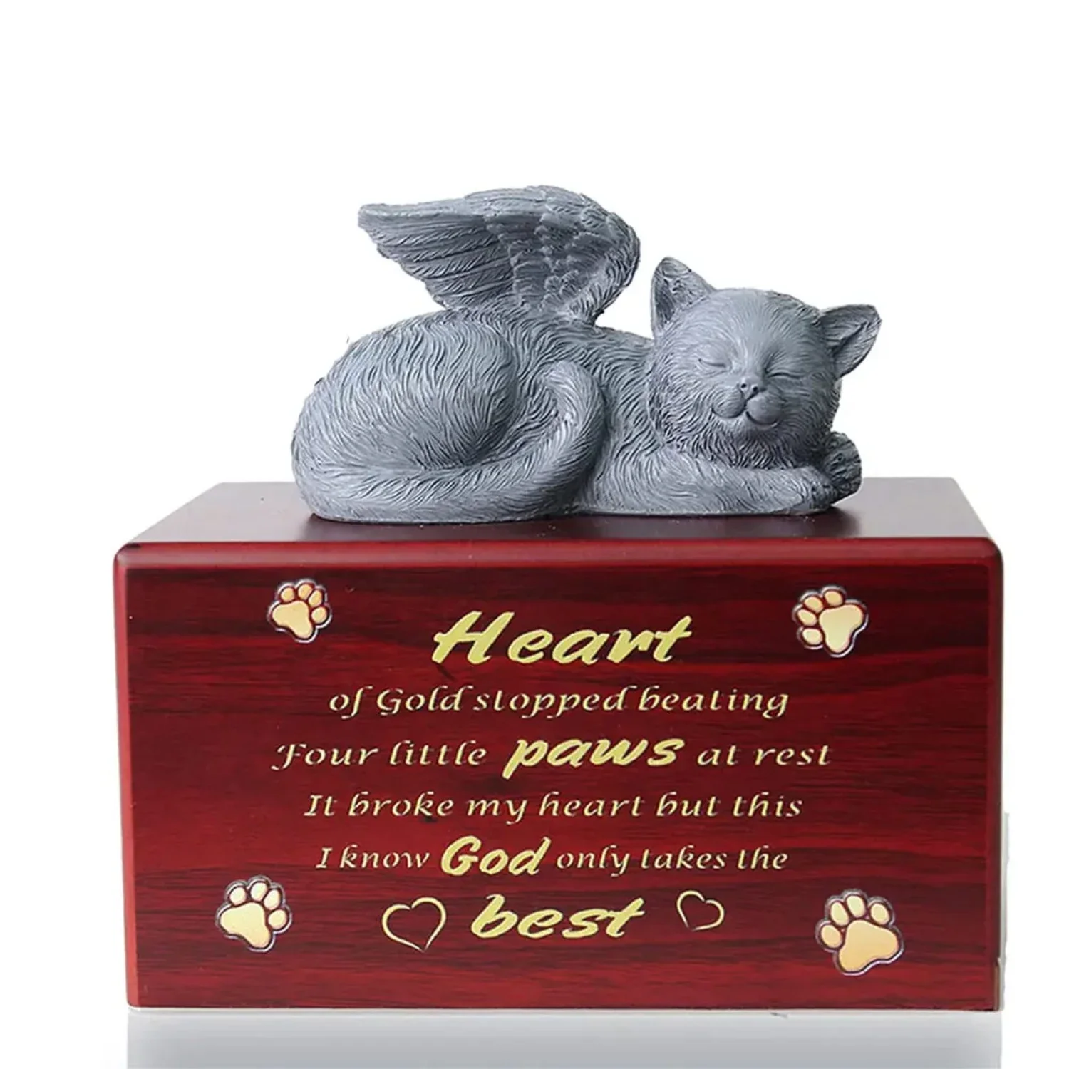 

Exquisite and durable, this small pet cremation box is a keepsake that is not only attractive but also customizable. Handcrafted