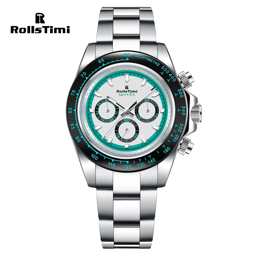 RollsTimi 2023 Men's Watches Mechanical Wristwatch Luxury Automatic Watch For Men Sports Sapphire Mirror Waterproof Reloj Hombre