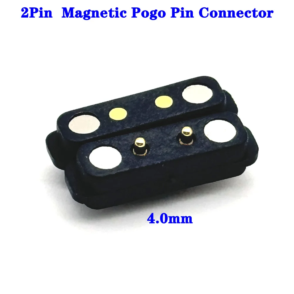 

1Pair 2Pin Magnetic Pogo Pin Connector 2 Pogopin Male Female 4.0 MM Spring Fast charging DC Magnet Connector Power Socket