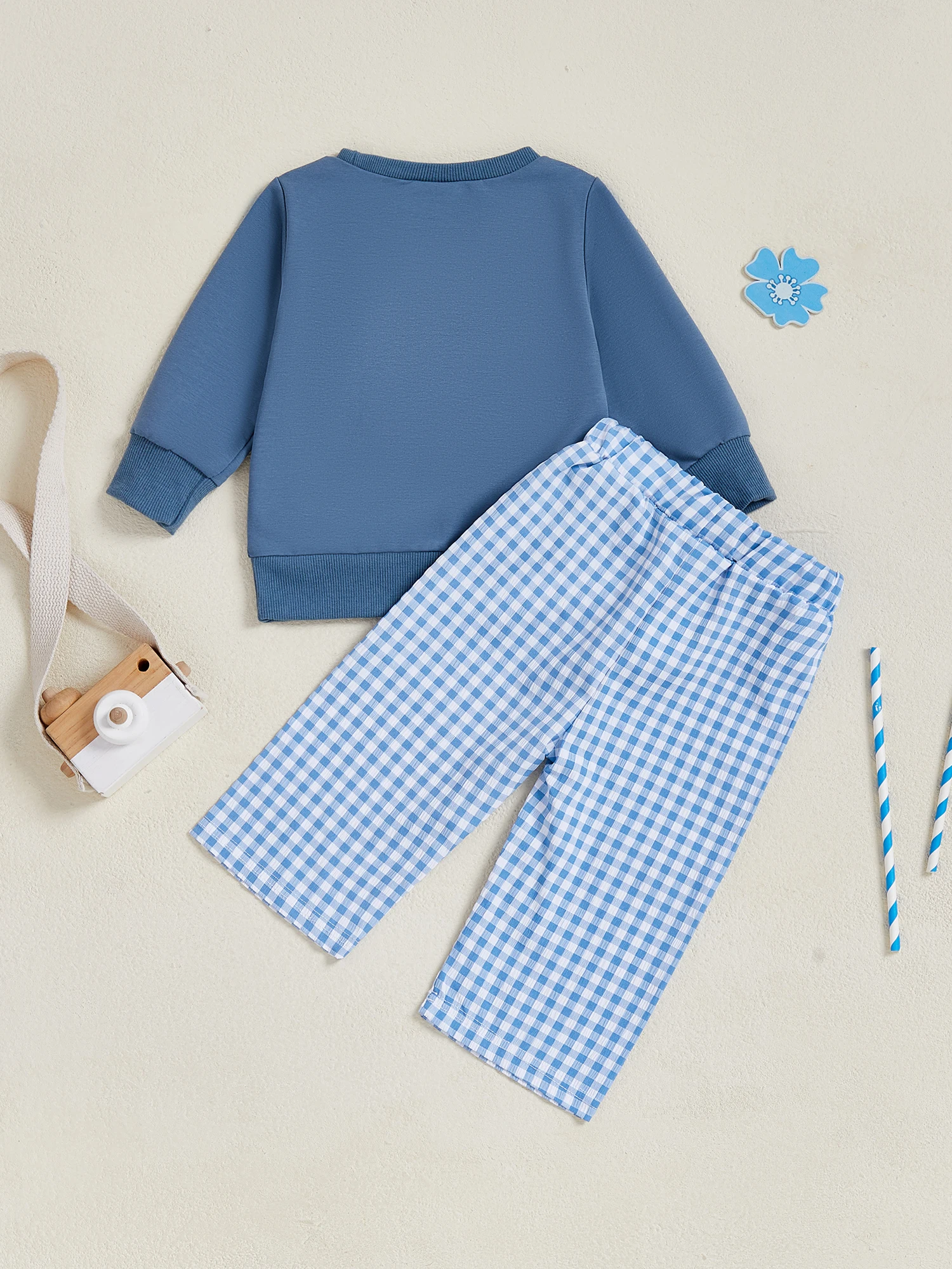 

Осенний комплект для маленьких мальчиков со толстовкой с мотоциклетным принтом и клетчатыми штанами, наряд с длинными рукавами для маленьких мальчиков, комплект одежды из 2 предметов