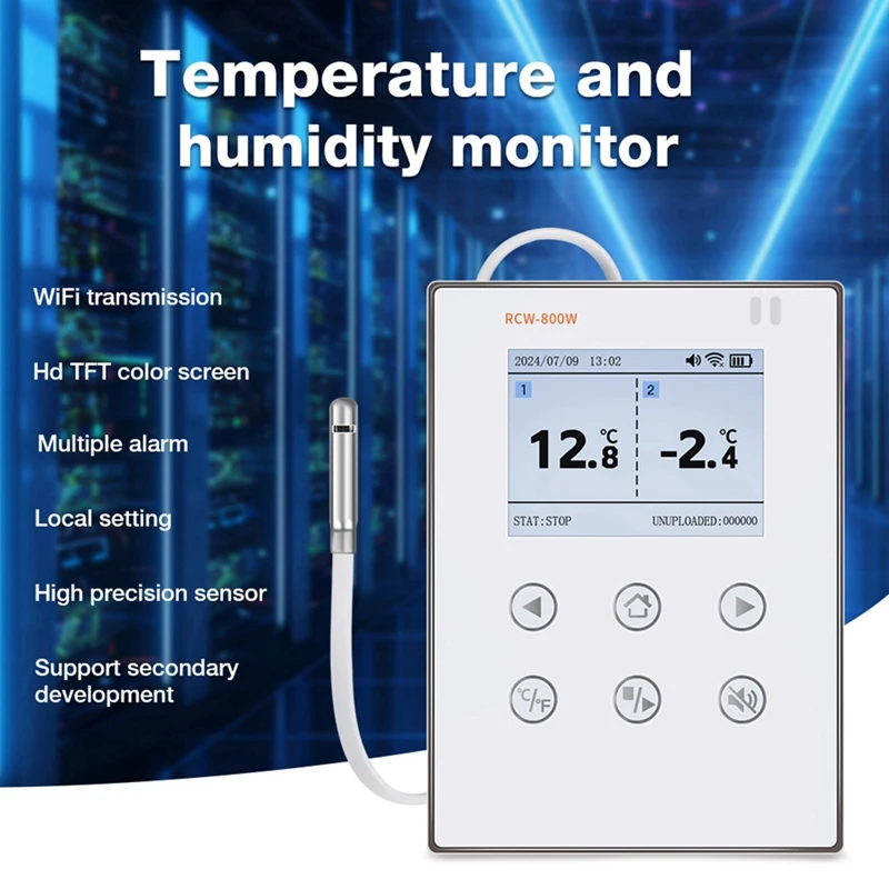 Wireless Real Time Humidity Temperature Data Logger with External Probe Wireless Monitoring for Cold Chain Management-PZZW