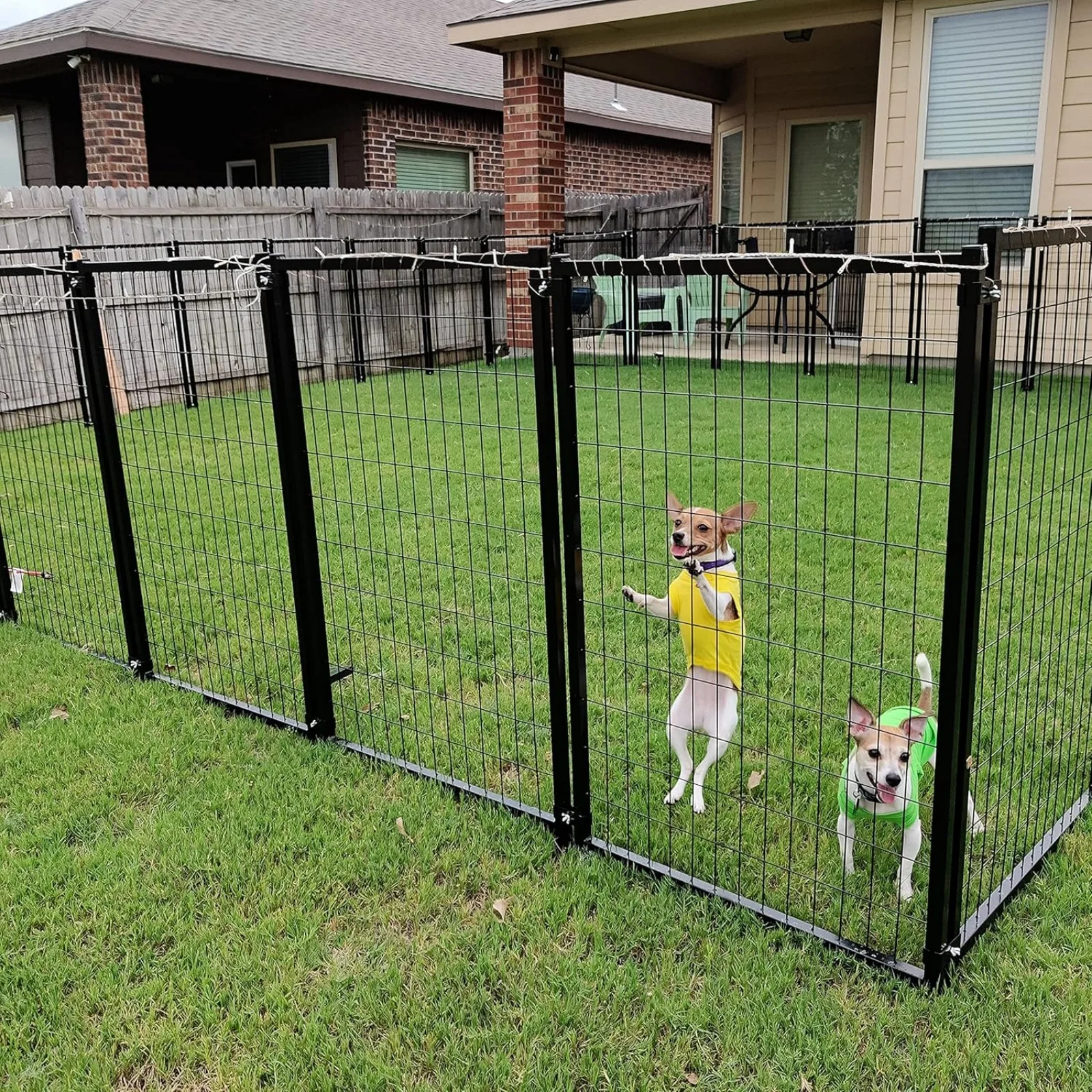 US Expandable Dog Kennel Playpen | Indoor Outdoor Pen for Small/Medium/Large Puppy/Dog | 10'x10'x4' Large