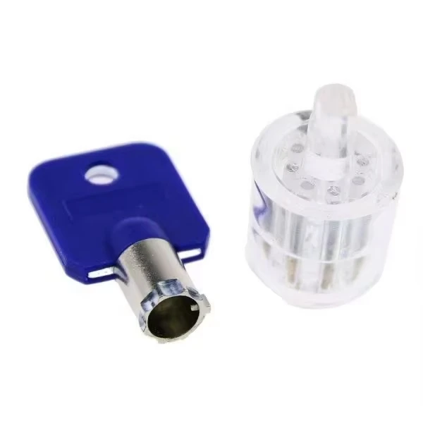 1PCS 7 Pin Lock Transparent Tubular Lock Practice View Padlock Training Skill For Locksmith