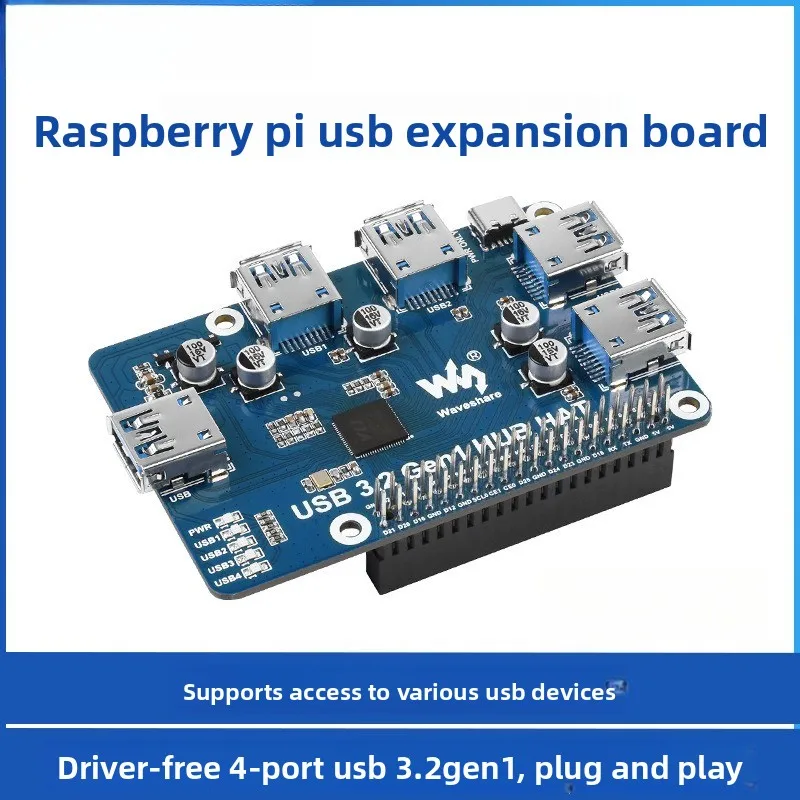 

Raspberry Pi USB HUB Expansion Board Driver-Free 4-Port USB 3.2 Gen 1 High-Speed Adapter
