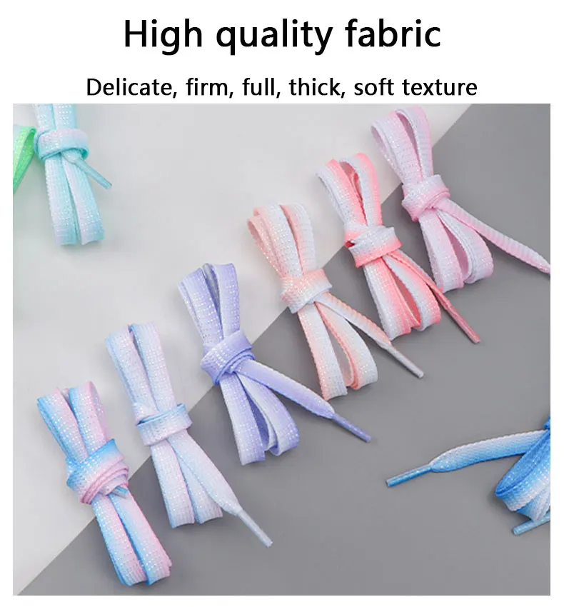 Metallic Shiny Gold Silver Shoelace Glitter White Shoelaces 1.2cm Width Shoe Laces Colorful Bright Silk Casual Laces for Sneaker
