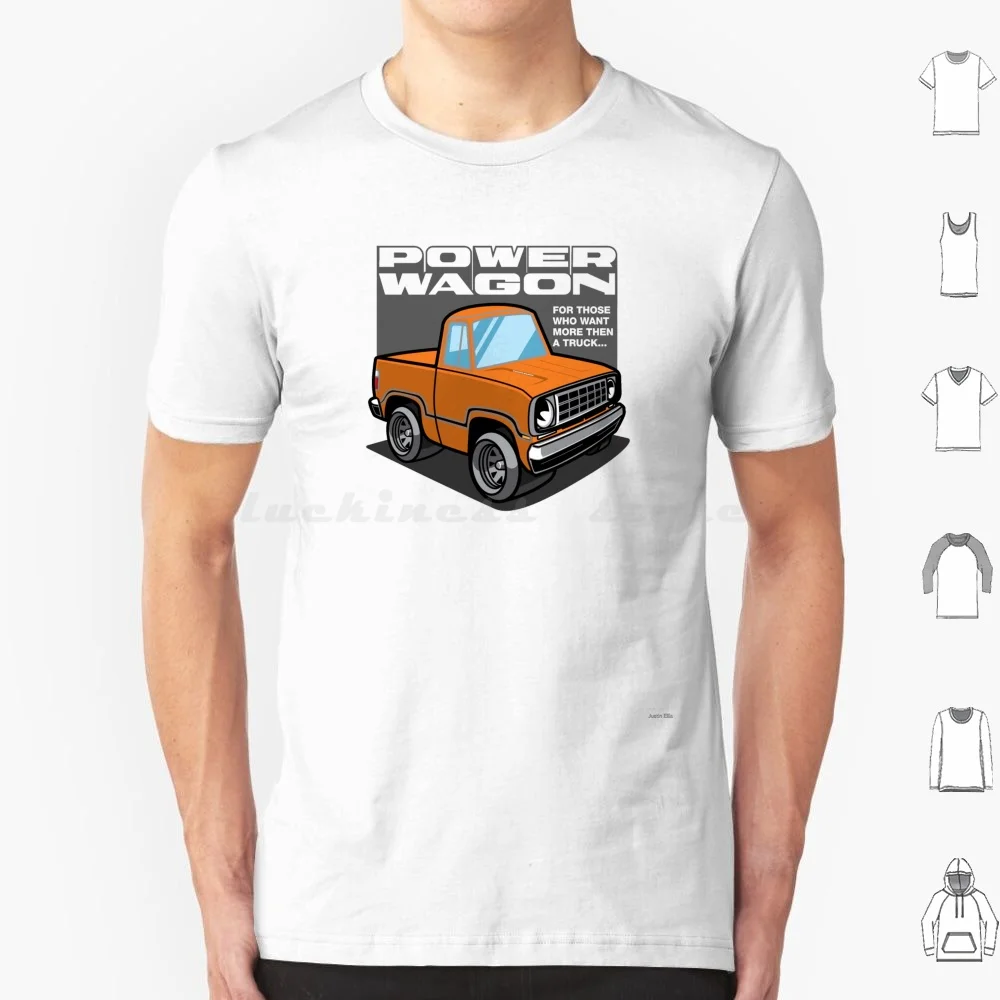 Sunstone-Power Wagon T Shirt Men Women Kids 6xl Pickup Truck 70s 1970s V8 Slant Six 4x4 Retro Vintage Cartoon Power Heavy Duty