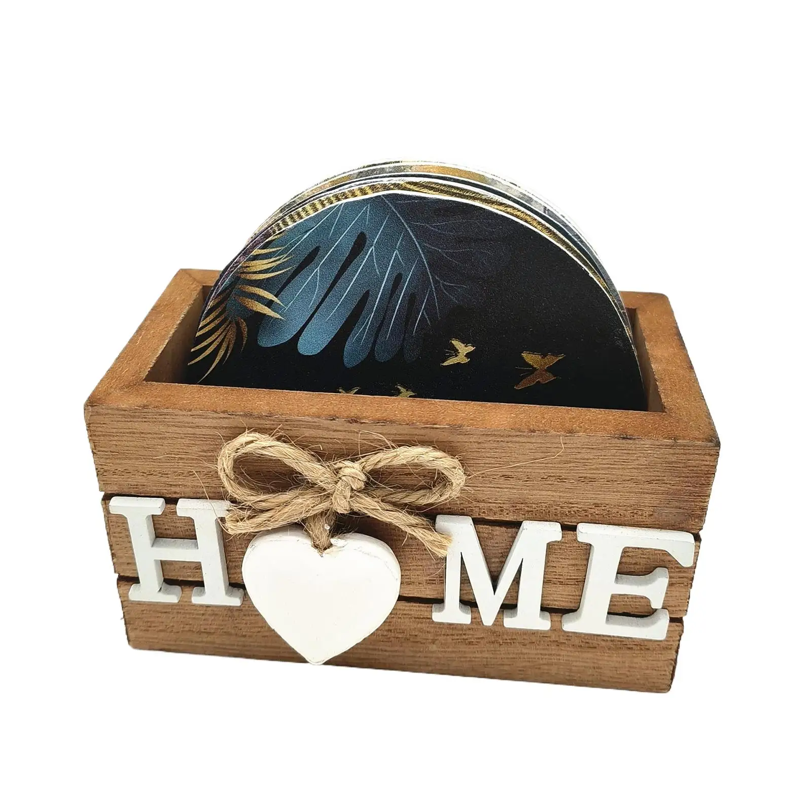 Home Love Wooden Set Lnsulated Coasters Kitchen Tableware Anti Scald And Household Use Cup Trays Decor Accessories