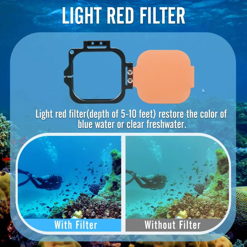 Nitescuba-Submersible Flip Filter for Insta360 Ace Pro, Official Waterproof Case, Color Correction Accessory, 3Pack