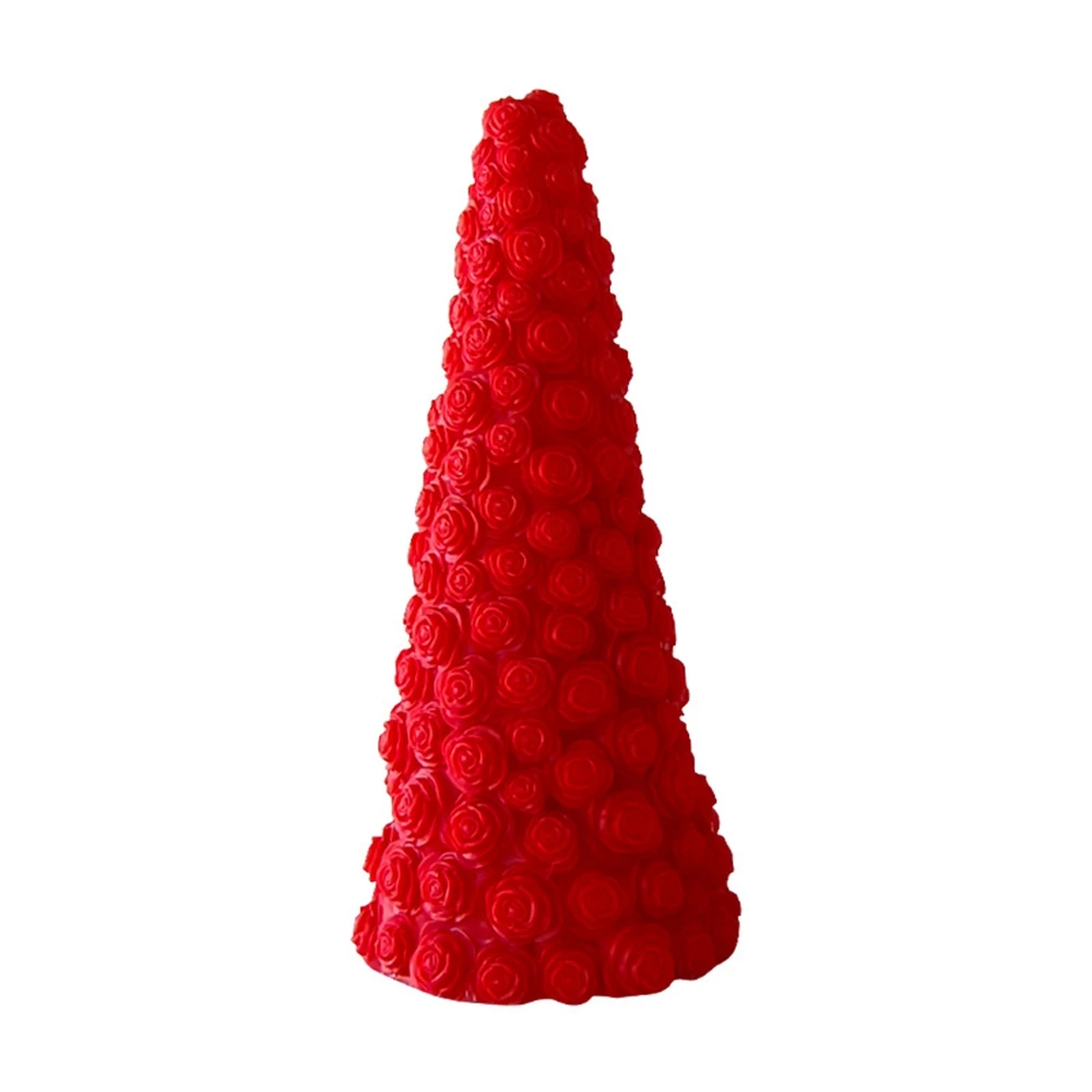 

Rose pillar candle mold Christmas tree decoration aromatherapy Silicone Mold Scented Making Tools 3D DIY Handmade Fragrance