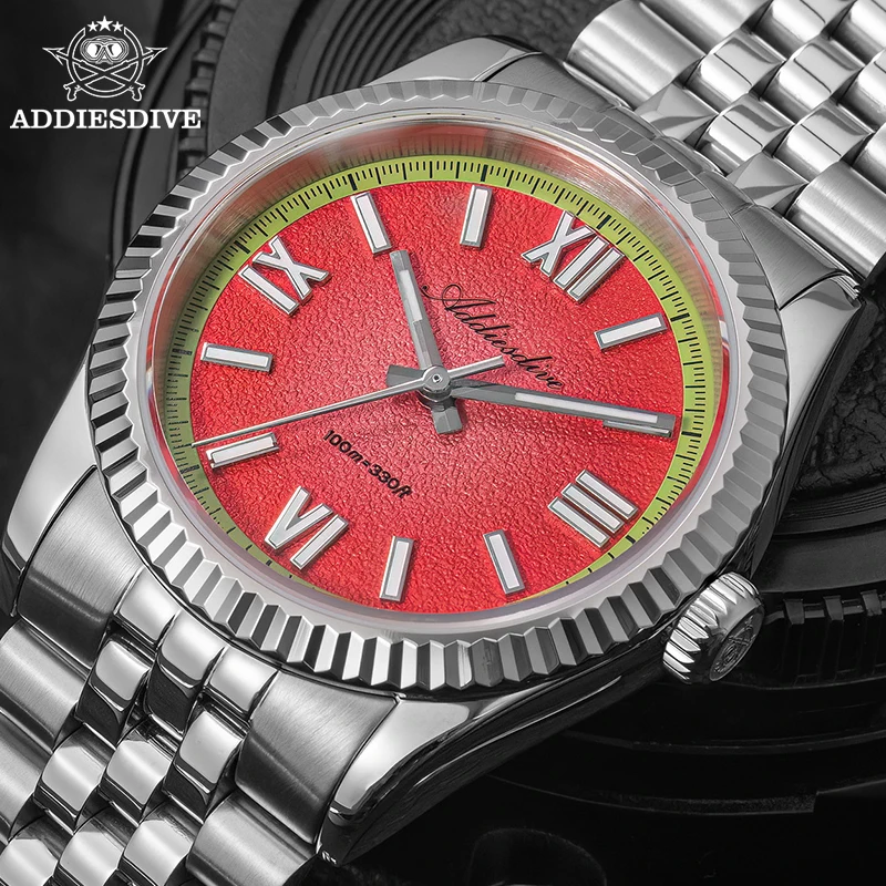 

ADDIESDIVE Luxury Quartz Watch VH31 Top Brand Sapphire Glass Super Luminous 100m Waterproof 36mm Wristwatch Diving Men Watch