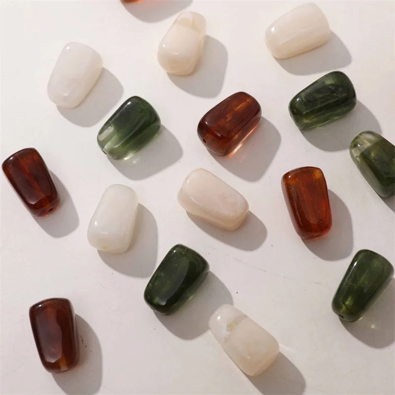 

Wholesale 50pcs/lot color print geometry trapezoid shape resin straight holes beads diy jewelry garment accessory