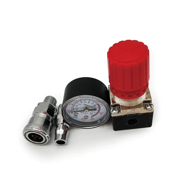 1pc 180PSI 12 Bar Pressure Regulator Switch Control Valve with Gauges 1/4