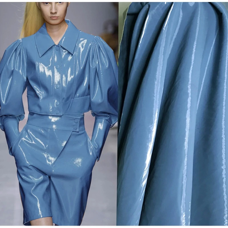

Gloss Waterproof PU Leather Thickened Fabric for DIY Jacket Pants Bag Clothing Fashion Colth Sewing By The Meter