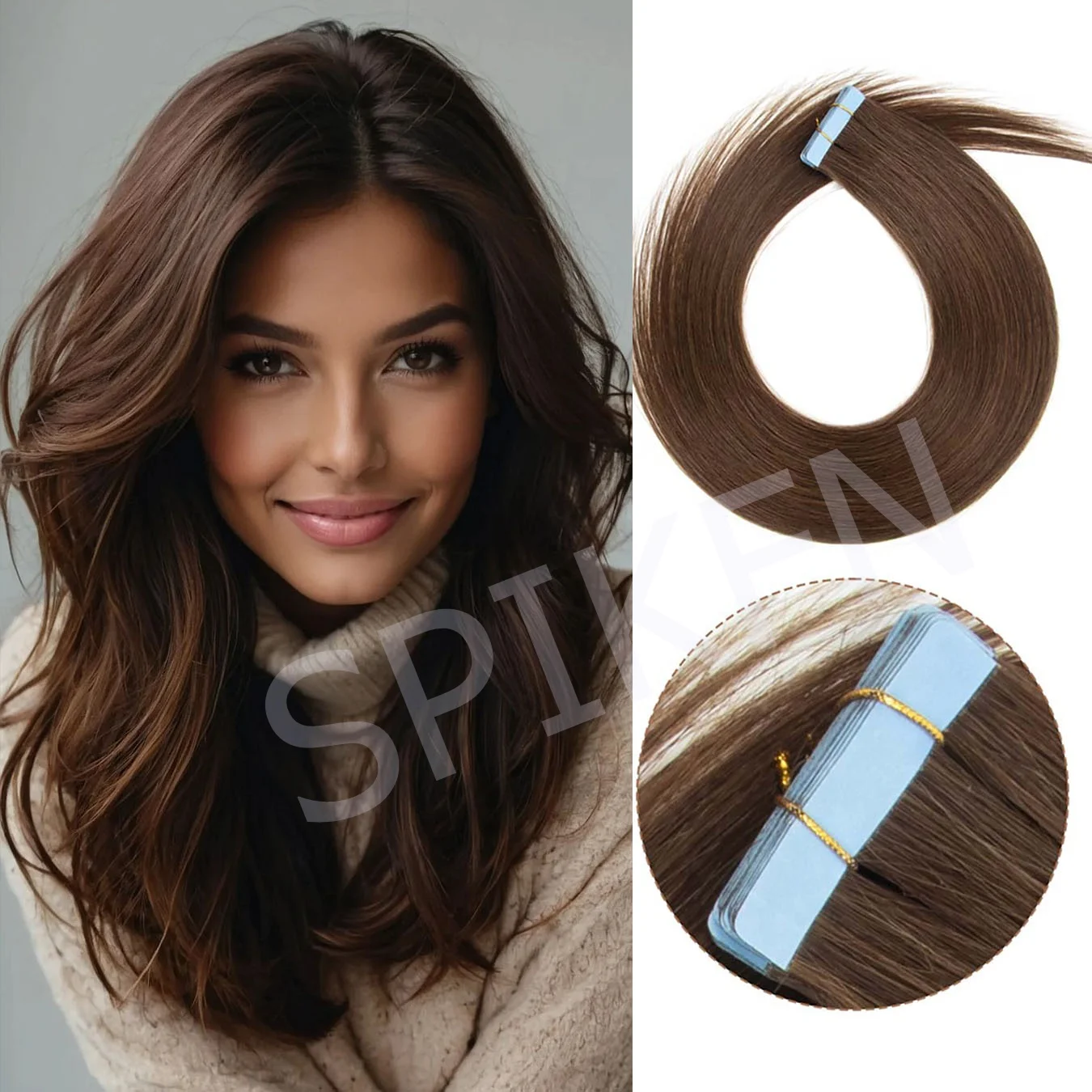 

20Pcs 30G/Pack Tape In Human Hair Extensions Invisible Adhensive Tapeins Straight Seamless Adhesive Durable Hairpiece for Women