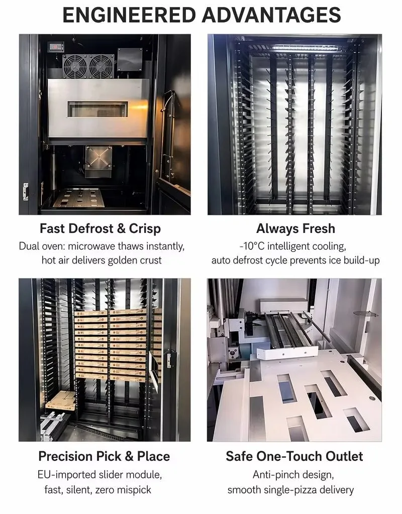 Fully Automated Pizza Making Machine Fresh Pizza Maker Hot Pizza Vending Machine Fully Automatic with Touch Screen