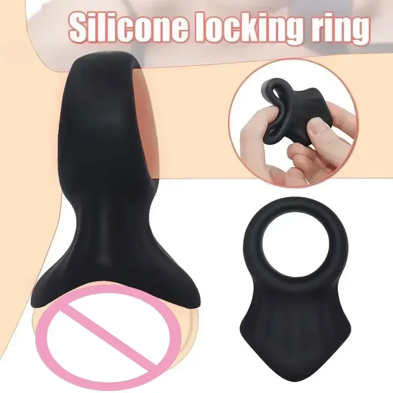 Silicone Penis Cock Ring Elastic Egg Sucker Ejaculation Reusable Semen Lock Ring for Men Sex Toys Delaying Testicle Bondage Ring