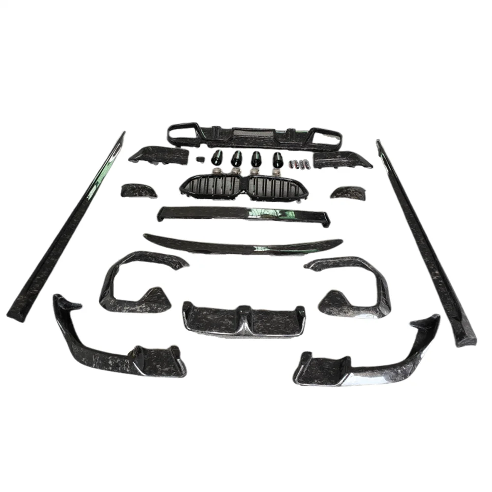 

LD Style Carbon Fiber Forged Pattern Front Lip Side Skirt Rear Spoiler Rear Diffuser Grille Body Kit for BMW F96 X6M Body Kit