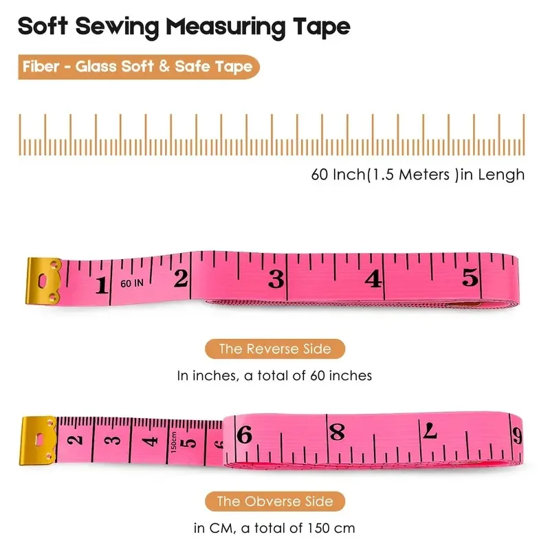 Tape Measures Retractable Set, Fabric Measuring Tape, 60 Inch Small Sewing Tape Measure for Craft Nursing Medical Travel