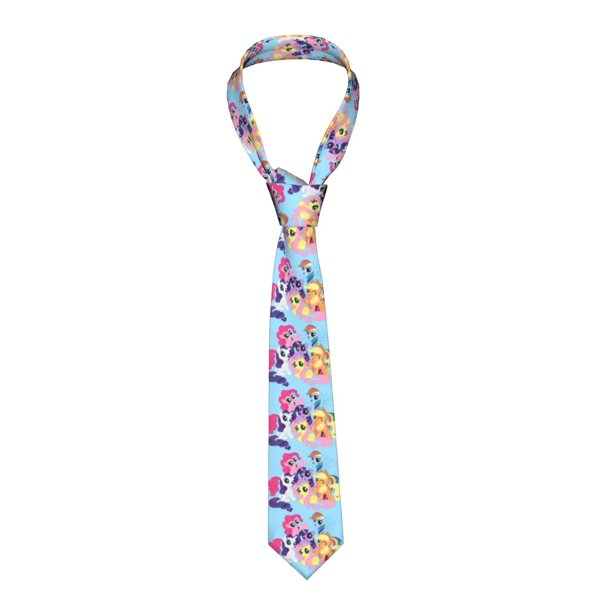 Ponies Kawaii Cartoon Neckties Unisex Polyester 8 cm Slim Neck Tie for Men Suits Accessories Gravatas Wedding Cosplay Props