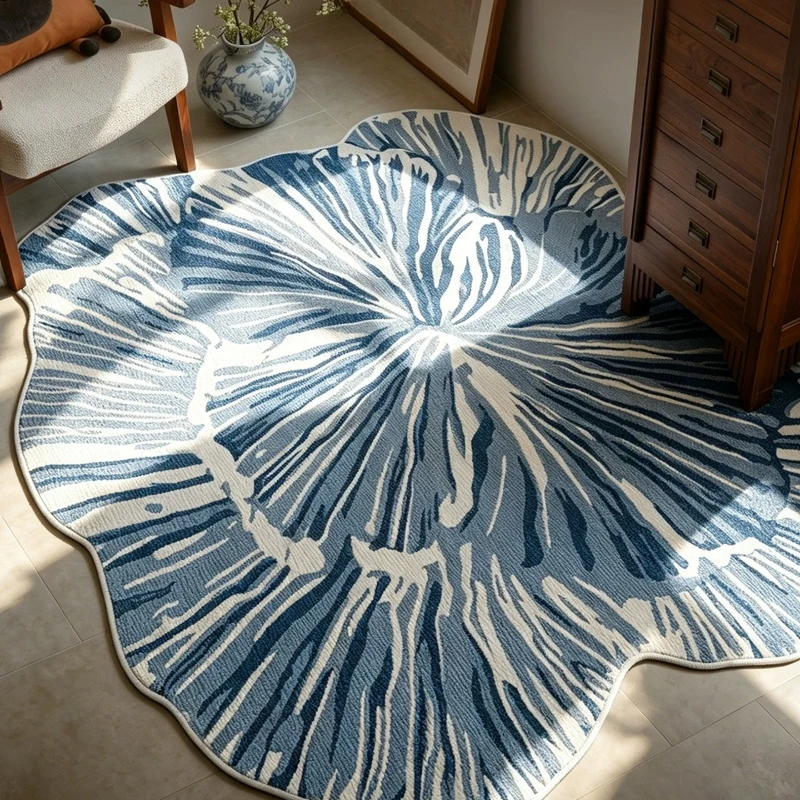 Irregular Shape Bedroom Decor Soft Carpet Thick Plush Cloakroom Rug Modern Style Rugs for Bedroom Fluffy Soft Bedside Floor Mat