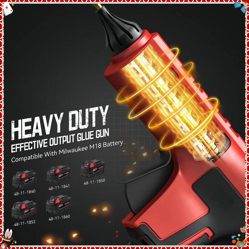Elektrická tavná lepicí pistole Milwaukee pro kutily, tavná lepicí pistole pro dekoraci obalů pro bateriové elektrické nářadí Milwaukee - náhled 6