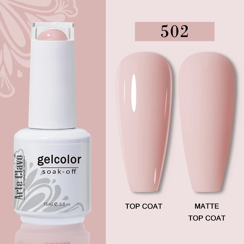 Arte Clavo 15ml Seria Różowe Kolory Lakier Hybrydowy UV Żelowy Lakier do Paznokci Vernis Lakiery Top LED Hybrid Gel Nails Art Soak Off