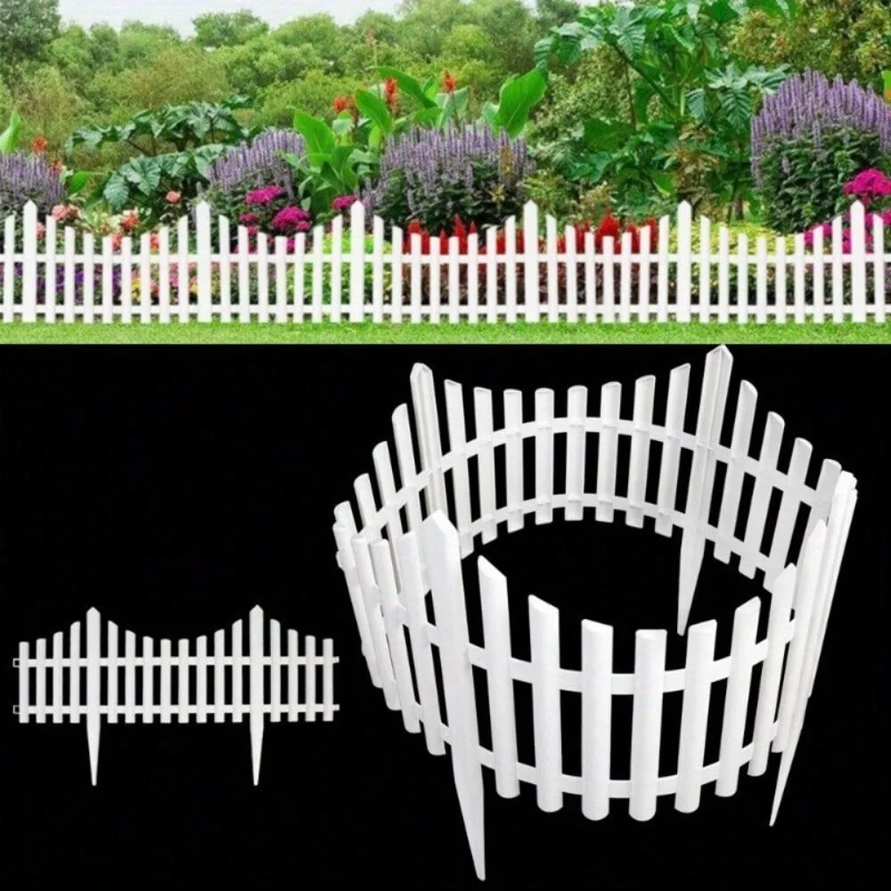 12Pack Garden Plastic Fencing Fence Pannels Border Outdoor Landscape Edging Yard