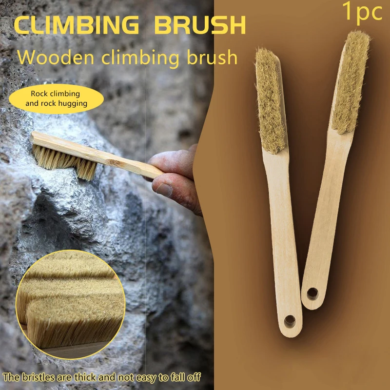 Wooden Rock Climbing Brush Thick Boar Bristles Easy Use Portable Climbing Scrubber Bouldering Brush Chalk Cleaning Tool