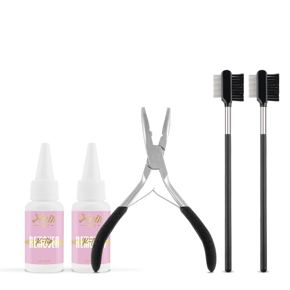 

30 мл набор для удаления наращивания волос для кератинового клея, металлические заколки для волос, средство для удаления термоплавкого клея для предварительно склеенного наращивания