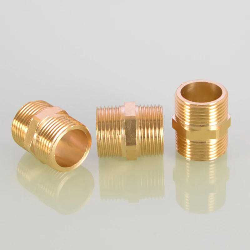 

Brass Pipe Hex Nipple Fitting Quick Coupler Adapter 1/8" 1/4" 3/8" 1/2" 3/4" 1" BSP Male to Male Thread Water Oil Gas Connector