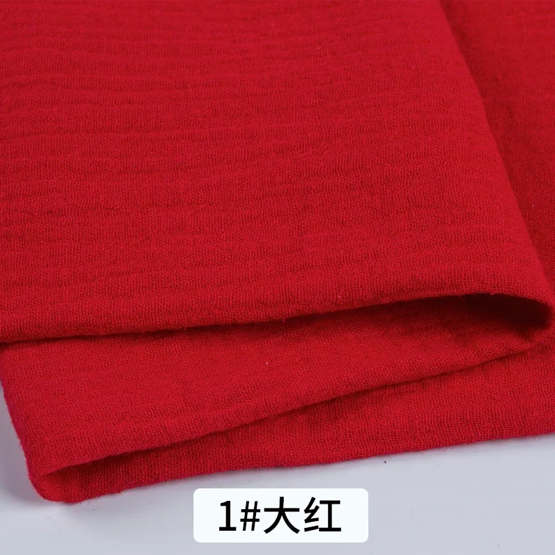 Double layer pure cotton gauze baby fabric All cotton crepe fabric Solid color home clothing Dress scarf Baby clothing fabric