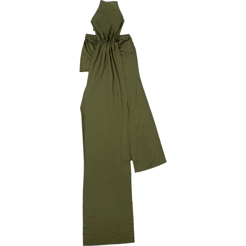 Kliou Seitlich Ausgeschnittenes Kleid Damen Bandage Neckholder Rückenfreies Ärmelloses Kleid mit Unregelmäßigen Hohentrennungen Elegantes Langes Bodycon-Kleid für den Urlaub – Detail 3