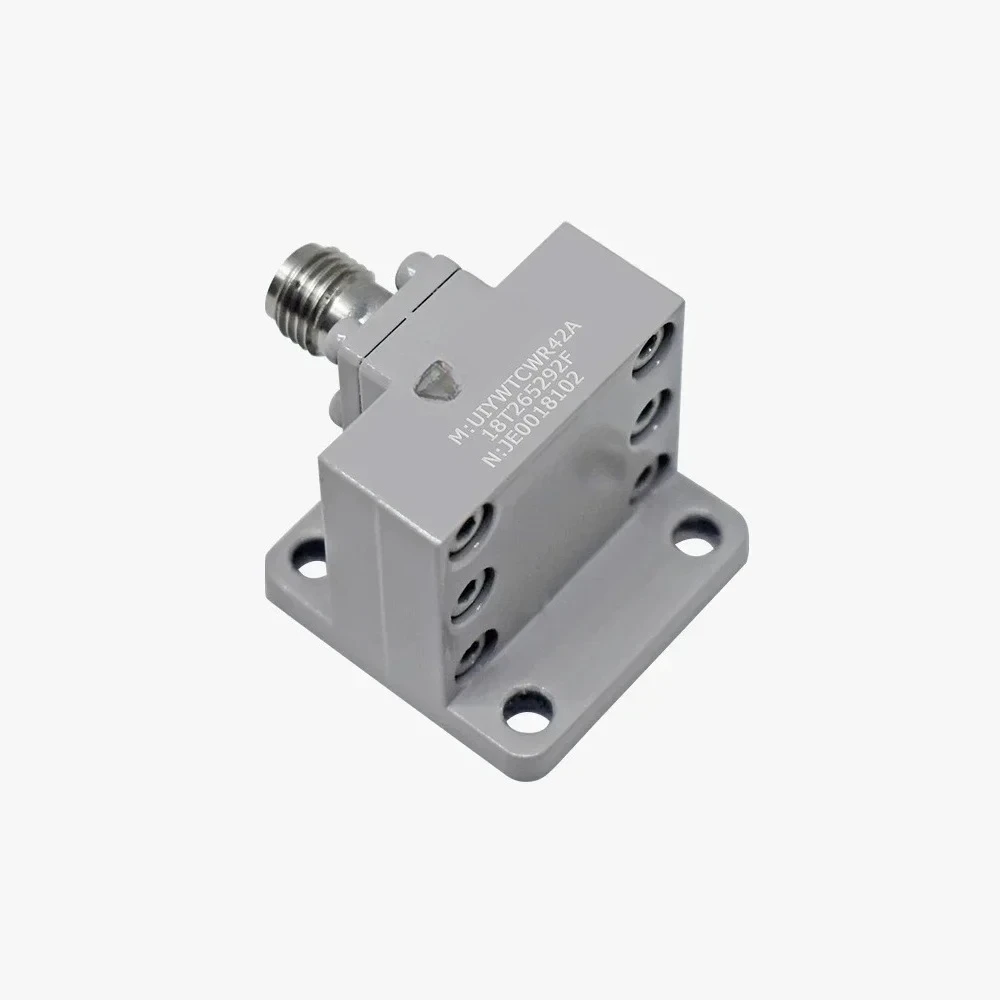 EE1 Microwave K Band Right Angle Waveguide to Coaxial Adapter with Wr42 Flange to SMA 2.92mm Connector