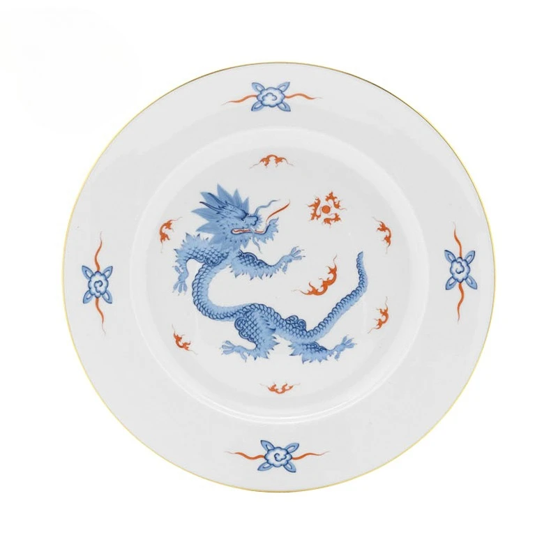European-style home gift tableware Western food plate pure hand-painted