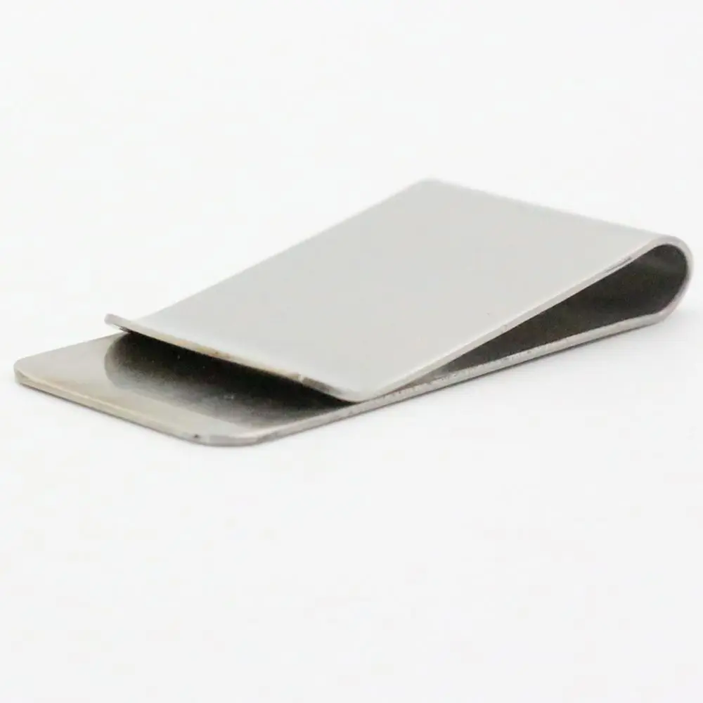 Metal Stainless Steel Money Clips Folder Stripe Print Silver Cash Clamp Holder Wallet Slim Card ID Money Clips Men Women