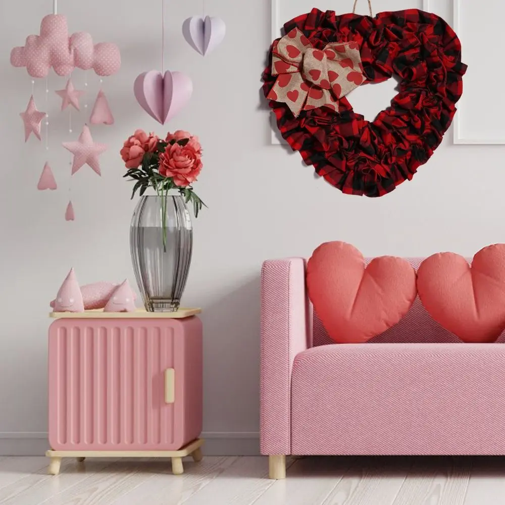 

Durable Romantic Valentines Day Wreaths Exquisite Unique Heart Shaped Wreath Reusable Wall Hanging Garlands Weddings Ornaments