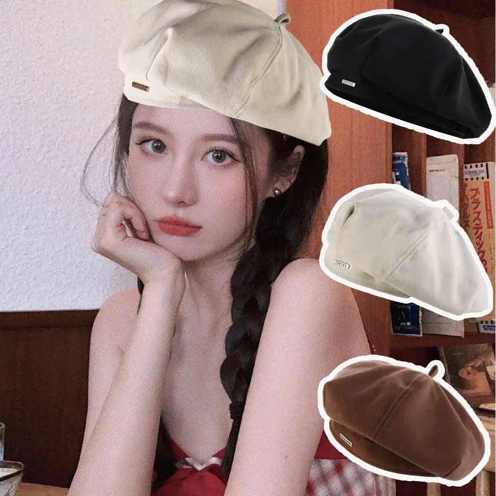 Retro Casual Woolen Beret Hat Fashion Autumn Winter Y2K Newsboy Cap Personality Women Ladies Streetwear Octagonal Cap