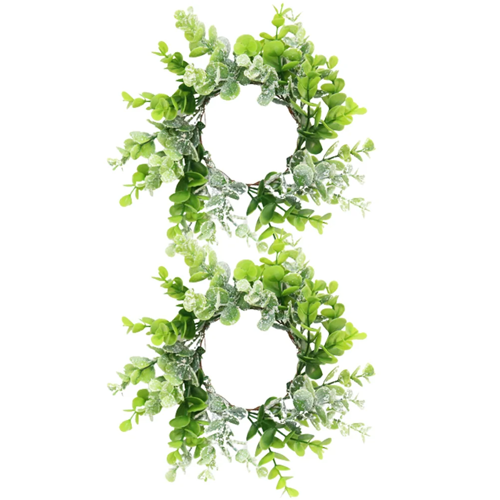 

Green Garland Artificial Candlesticks Door Welcome Wreath Wedding Christmas