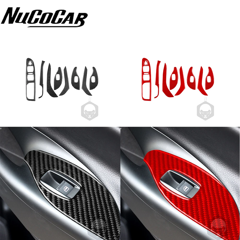 

For Volkswagen VW Passat 2006-2011 Carbon Fiber Window Lift Control Button Panel Car Interior Accessories Decorative Stickers